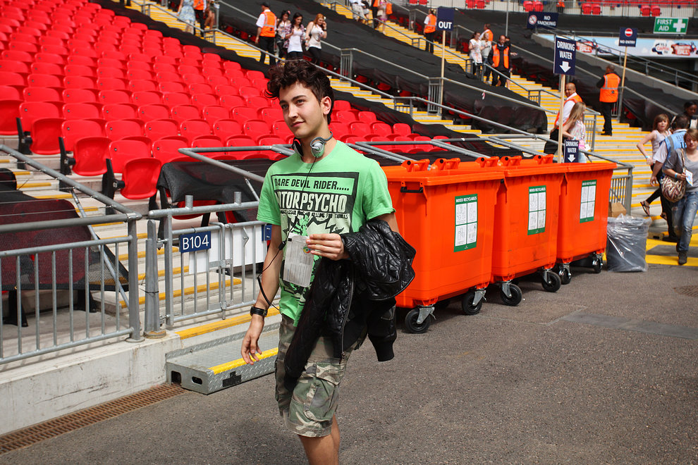 A fan makes his way in