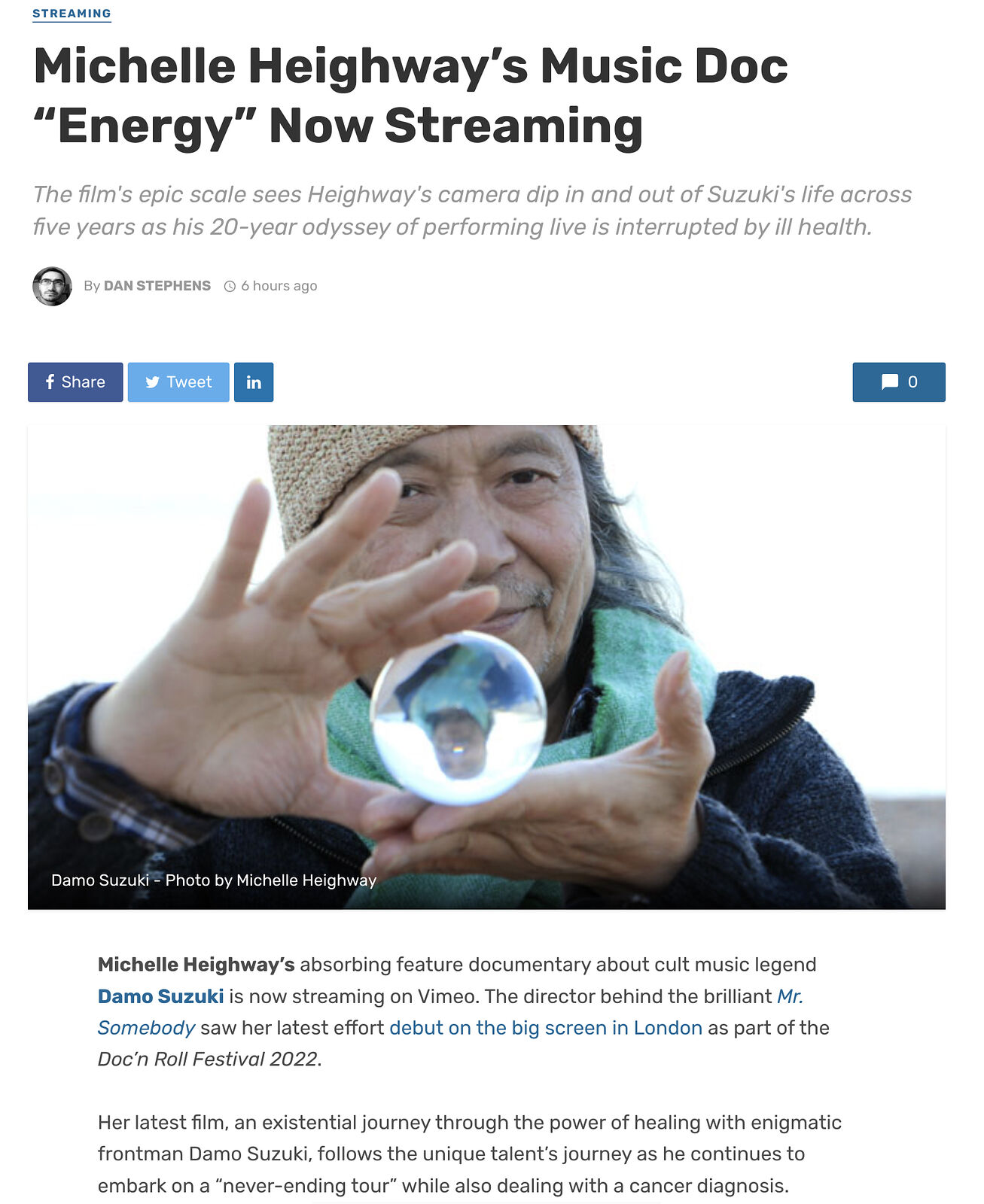 Energy: A Documentary about Damo Suzuki.